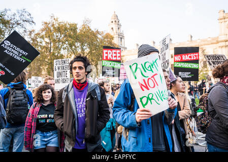 Student demonstration for Free Education and Against Fees And Cuts, Parliament Square, London, UK Stock Photo