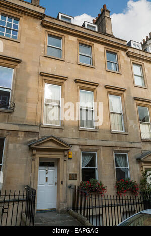 Exterior / front / outside of 25 Gay Street, Bath; the house where Jane Austen once lived. City of Bath, Somerset, UK. Stock Photo