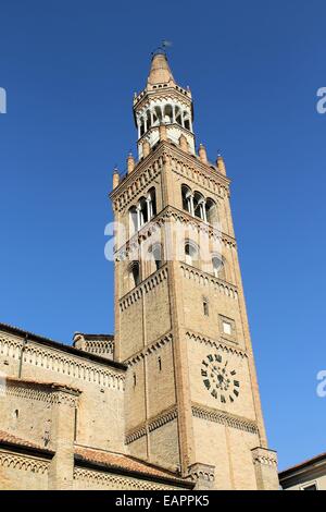 bell tower of the cathedral of 'crema' in Italy Stock Photo