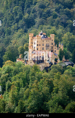 Aerial view Schloss Hohenschwangau Fussen Bavaria Germany Stock Photo