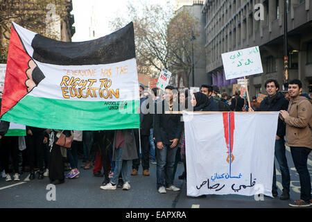 LONDON, ENGLAND - NOVEMBER 19: Students take part in a protest march against fees and cuts in the education system on November 1 Stock Photo