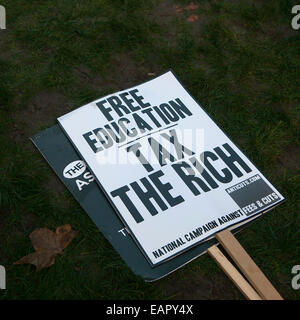 LONDON, ENGLAND - NOVEMBER 19: Students take part in a protest march against fees and cuts in the education system on November 1 Stock Photo