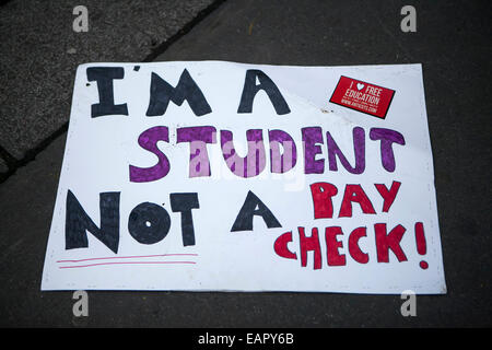 LONDON, ENGLAND - NOVEMBER 19: Students take part in a protest march against fees and cuts in the education system on November 1 Stock Photo