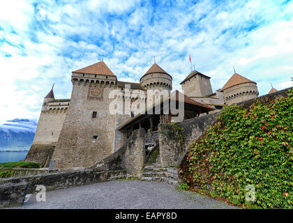 Chateau De Chillon (Chillon Castle) on Lake Geneva, Switzerland Stock Photo