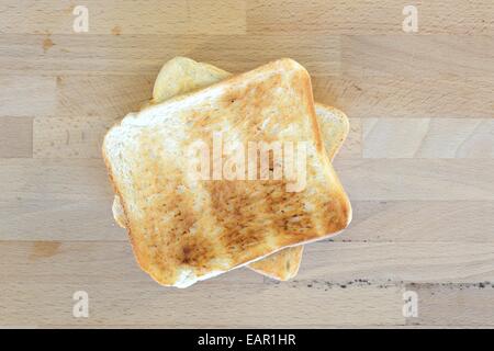 A close up shot of pieces of toast Stock Photo