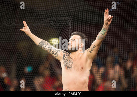 Albania fans (ALB), NOVEMBER 18, 2014 - Football / Soccer : International Friendly match between Italy 1-0 Albania at Stadio Luigi Ferraris in Genova, Italy. (Photo by Maurizio Borsari/AFLO) [0855] Stock Photo