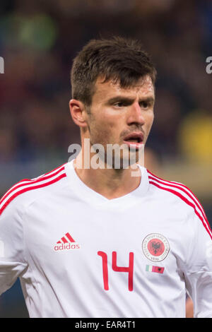 Genova, Italy. 18th Nov, 2014. Ledian Memushaj (ALB) Football/Soccer : International Friendly match between Italy 1-0 Albania at Stadio Luigi Ferraris in Genova, Italy . © Maurizio Borsari/AFLO/Alamy Live News Stock Photo