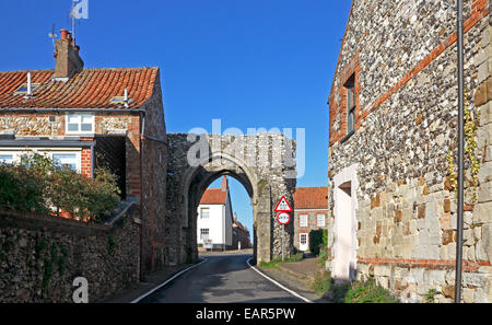 A view of the medieval Bailey Gate at Castle Acre, Norfolk, England, United Kingdom. Stock Photo