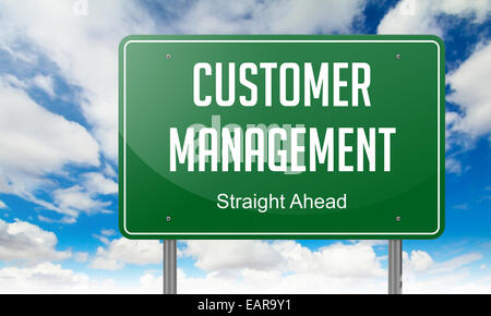 Customer satisfaction road sign Stock Photo - Alamy