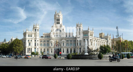 Cybele Palace with Cybele fountain in Madrid Stock Photo