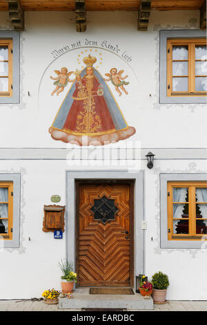Painting on farmhouse, Willing, Bad Aibling, Upper Bavaria, Bavaria, Germany Stock Photo