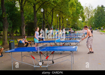 Ping pong, table tennis, Gorky Park, Moscow, Russia, Europe Stock Photo