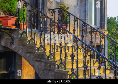 Iron railing and doorsteps Stock Photo