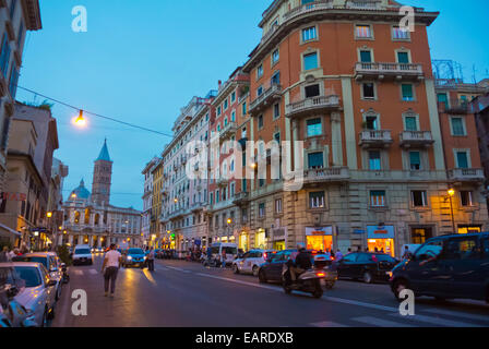 Via Merulana, leading to piazza Santa Maria Maggiore, Monti district, Rome, Italy Stock Photo