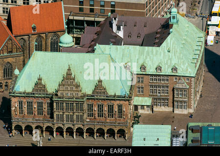 Aerial view, Bremen Town Hall, Bremen, Bremen, Germany