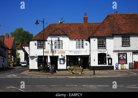 The Red Lion pub in Faversham Road, Lenham, Kent, England Stock Photo ...