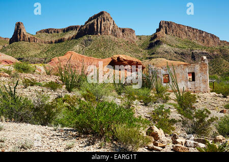 Abandoned movie set Big Bend Ranch State Park, Texas USA Stock Photo