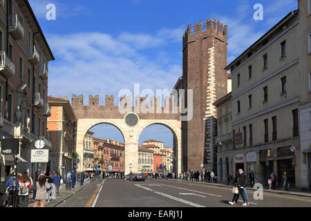 Portoni della Bra, city gateway, Verona, Italy, Veneto. Stock Photo