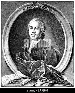 Johann Adolph Hasse or Giovanni Adolfo, 1699-1783, German composer of the late Baroque, Portrait von Johann Adolph Hasse oder Gi Stock Photo