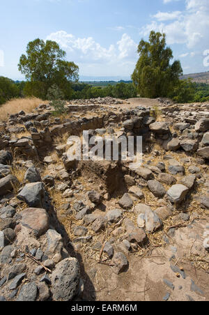 Ruines of houses in the biblical village Bethsaida which is located about 2 kilometers from the lake of Galilee Stock Photo