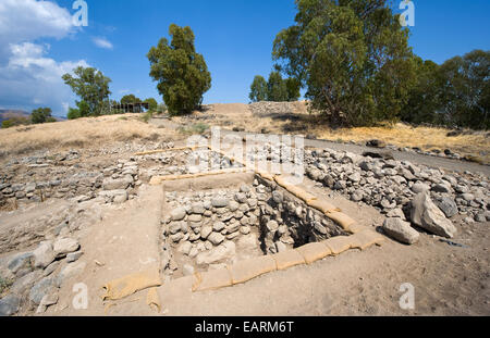 Ruines an excavations of houses in the biblical village Bethsaida which is located about 2 kilometers from the lake of Galilee Stock Photo