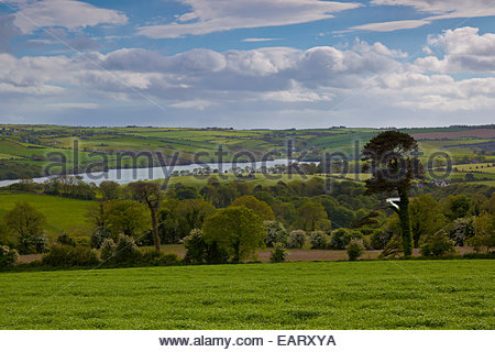 View of the country side and the River Sheen, near Kenmare. Stock Photo