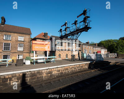 at Grosmont station on the North Yorkshire Moors Railway,near Whitby, North Yorkshire, Britain Stock Photo