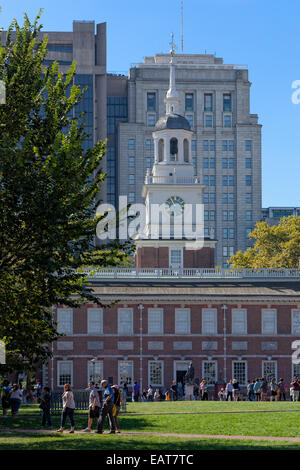 Independence Hall is the centerpiece of Independence National Historical Park in Philadelphia, Pennsylvania. Stock Photo