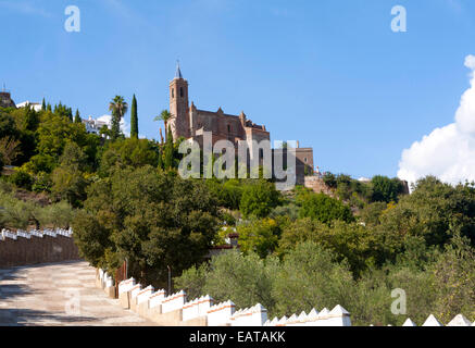 Sixteenth century church of Purisima Concepcion hilltop village of Zufre,  Sierra de Aracena, Huelva province, Spain Stock Photo