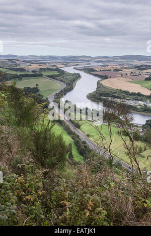 River Tay from Kinnoull Hill in Perth, Scotland. Stock Photo