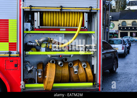 Stock Photo - Fire engine at the scene of an incident at apartment block. Photo: George Sweeney/Alamy Stock Photo