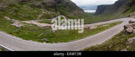 The view from the top of the Bealach na Bà pass which goes to Applecross Stock Photo