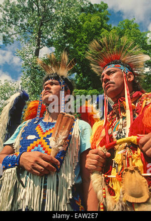 Ottawa dancers at Saginaw Chippewa Tribal National Pow Wow on reservation near Mount Pleasant, Michigan. Stock Photo