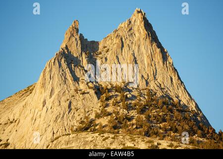 Close up of Cathedral Peak, Yosemite National Park Stock Photo