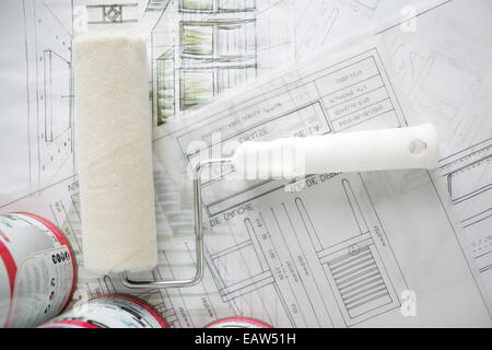 Decorating & Painting tools and materials Stock Photo