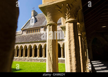 Sandstone pillars in Iona Abbey on Iona, off Mull, Scotland, UK. Stock Photo