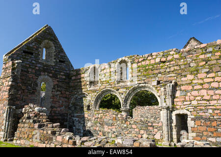 The Augustinian medieval nunnery on the Isle of iona, it is the oldest preserved nunnery in the British Isles, constructed around 1203. Stock Photo