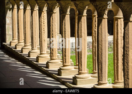 Sandstone pillars in Iona Abbey on Iona, off Mull, Scotland, UK. Stock Photo