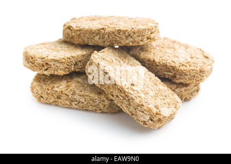 wholemeal crackers on white background Stock Photo