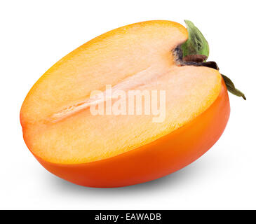 Persimmon fruit isolated on white background. Clipping path Stock Photo