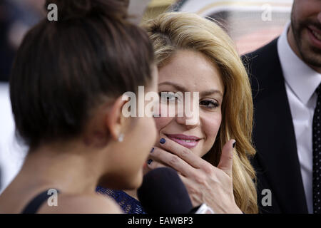 Celebrities attend 2014 Billboard Music Awards - Arrivals at MGM Grand Garden Arena in Las Vegas, Nevada.  Featuring: Shakira Where: Las Vegas, California, United States When: 18 May 2014 Stock Photo