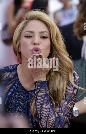 Celebrities attend 2014 Billboard Music Awards - Arrivals at MGM Grand Garden Arena in Las Vegas, Nevada.  Featuring: Shakira Where: Las Vegas, California, United States When: 18 May 2014 Stock Photo