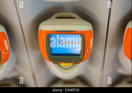 Handheld Subito self-scanning devices in a Migros supermarket in Zurich, Switzerland. Stock Photo