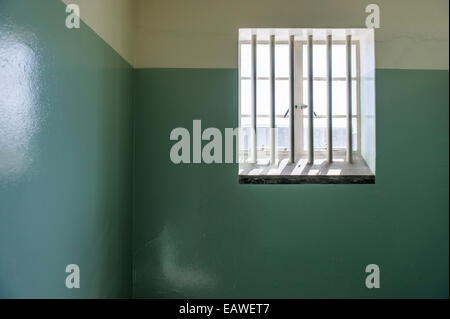 A lone window illuminates the prison cell inhabited by Nelson Mandela. Stock Photo