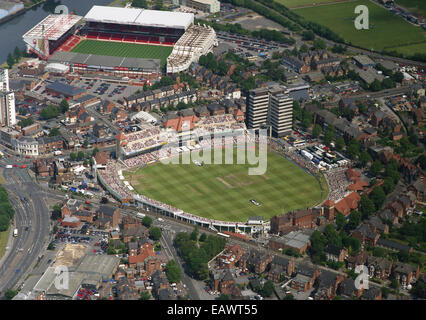 aerial view of Trent Bridge cricket ground during an International 1-day game England and West Indies. Nottingham Forest ground Stock Photo