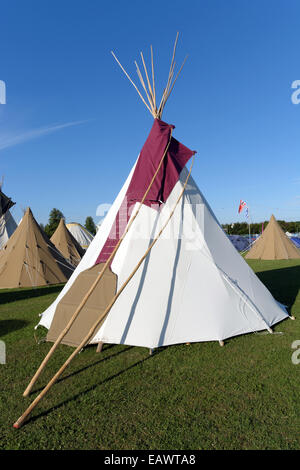 Tepee Glamping WOMAD 2014 Stock Photo