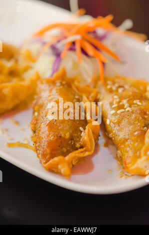 Fried Dumplings Chinese Style Cuisine Stock Photo