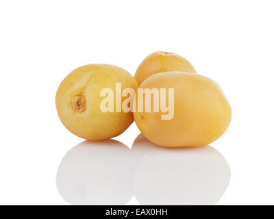 fresh raw dates, isolated on white background Stock Photo