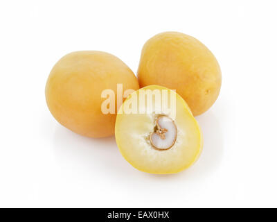 fresh raw dates, isolated on white background Stock Photo