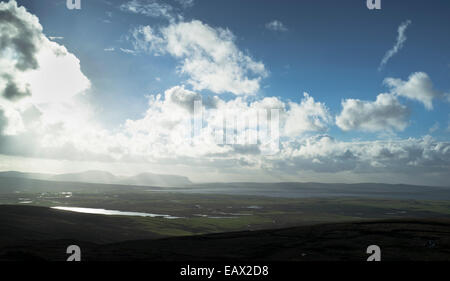 dh  STENNESS ORKNEY Autumn afternoon landscape skyscape Harray and Stenness Loch mainland Stock Photo